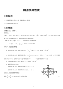 椭圆及其性质知识点梳理及经典高考题解析