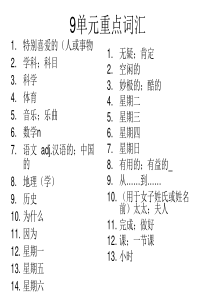 七年级上册英语重点单词-词组-句子归纳资料