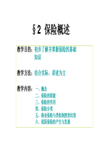 2 保险概述