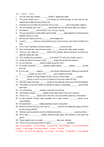 非谓语动词填空题附答案