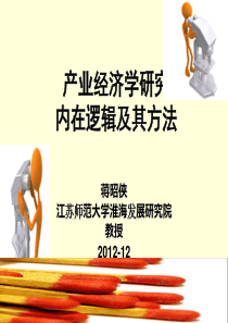 蒋昭侠产业经济学第十讲(新)产业经济学研究内在逻辑及其方法