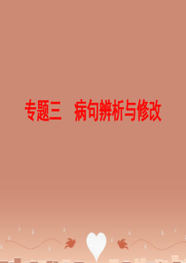 2016中考语文 专题三 病句辨析与修改课件