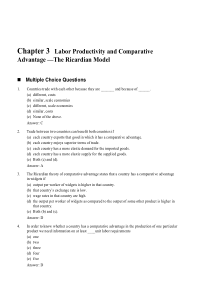 国际经济学作业答案-第三章