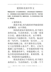 爱的阳光初中作文