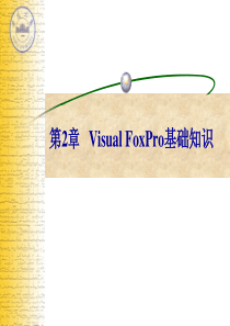 《Visual FoxPro程序设计(第二版)》第2章 VFP 基础知识