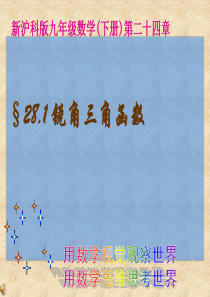 九年级数学锐角三角函数(正弦)