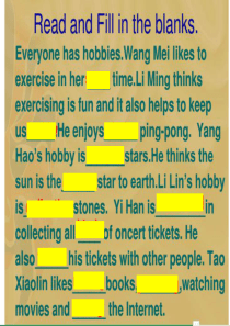 冀教版八年级上Lesson 38 Hobbies Are  Fun课件