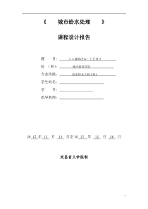 城市给水处理说明书