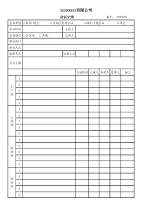 公司会议纪要表格(最新)