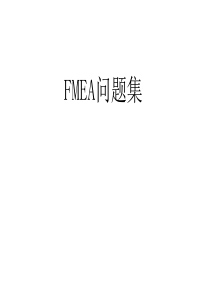 FMEA问题集