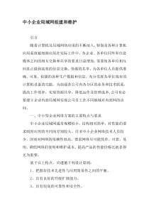 中小企业局域网组建和维护-最新文档