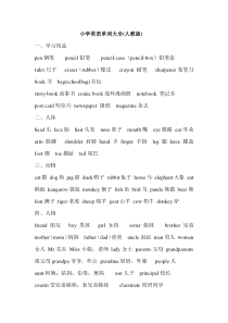 小学英语单词分类汇总(人教版)