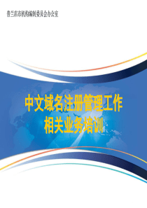 普兰店市中文域名工作培训课件