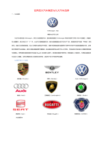 世界四大汽车集团与九大汽车品牌
