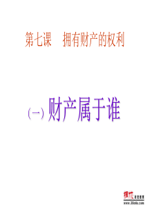 第七课 《拥有财产的权利》第一框