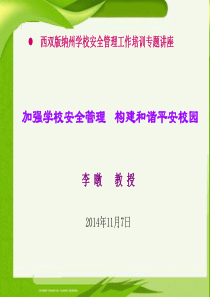 西双版纳州学校安全管理2014年11月7日