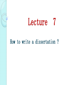 英语论文写作Lecture 7
