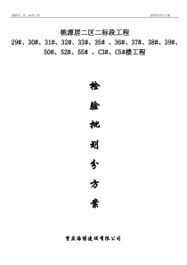 桃源居工程检验批划分方案(1)
