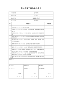 春节后复工条件验收报告