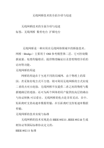 无线网桥技术的全面介绍与综述