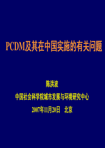 PCDM及其在中国实施的有关问题