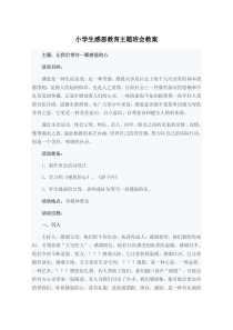 小学生感恩教育主题班会教案
