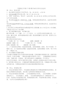 最新苏教版五年级下册数学知识点总结