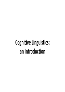 认知语言学1.Introduction