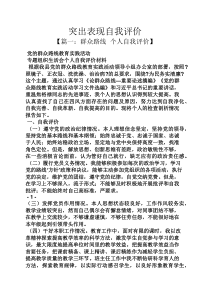突出表现自我评价
