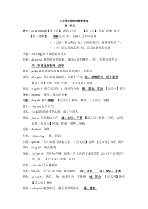 六年级上册词语解释整理