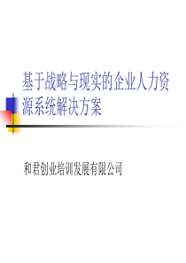 123基于战略与现实的企业人力资源系统解决方案