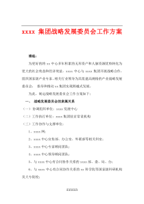 xxxx集团战略发展委员会工作方案