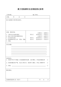 重大危险源安全巡视检查记录表