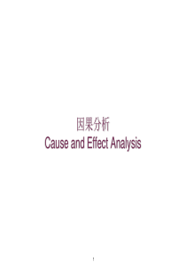 6 Sigma_分析阶段_因果分析_Cause and Effect Analysis