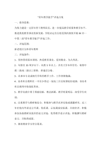 “青年教学能手”评选方案
