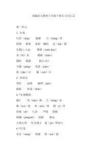 部编语文教材八年级下册生字词汇总