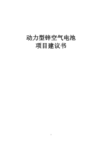 新型高科技动力型锌空气电池项目