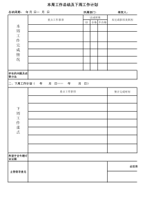 周工作总结及计划模板
