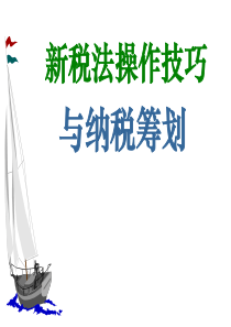 新税法操作技巧与纳税筹划(前沿)