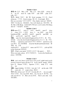 小学上海牛津英语三年级上学期3A词汇词组期末知识点归纳复习
