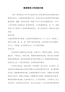 素质教育工作实施方案