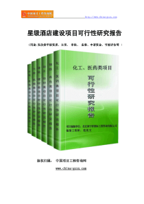 星级酒店建设项目可行性研究报告范文格式(专业经典案例)