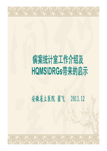 翟飞-HQMSDRG带来的启示