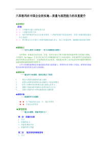 六西格玛在中国企业的实施-质量与流程能力的双重提升（DOC17页）