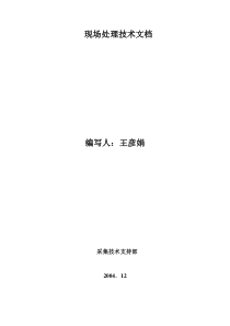 现场处理技术文档