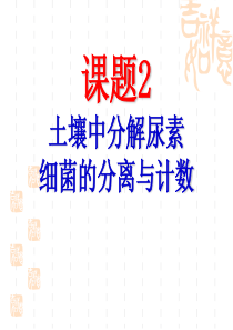 一轮复习----土壤中分解尿素的细菌的分离与计数课件