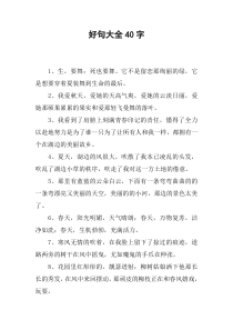 好句大全40字作文