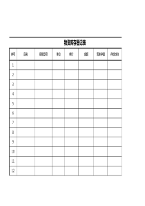 物资库存登记表