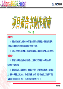 六西格玛项目报告书制作指南