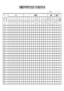 学生宿舍卫生检查评分表